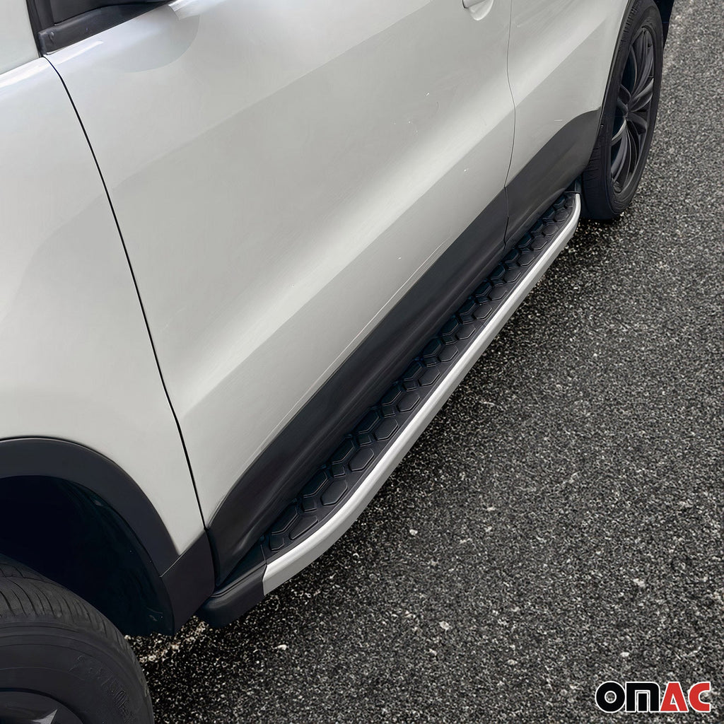 2007-2012 Dodge Nitro Running Boards Side Steps Silver & Black