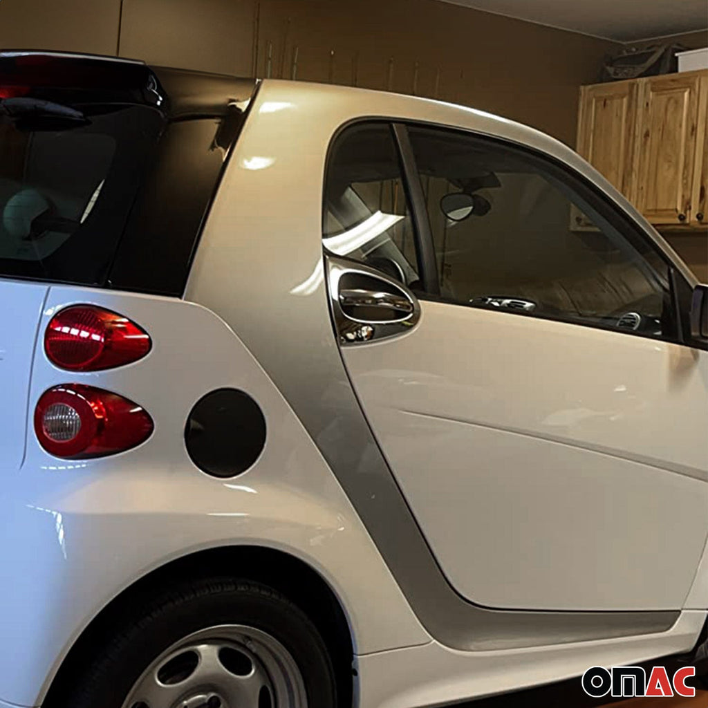 2007-2015 Smart ForTwo Car Door Handle Cover Protector Stainless Steel Chrome 4 Pcs