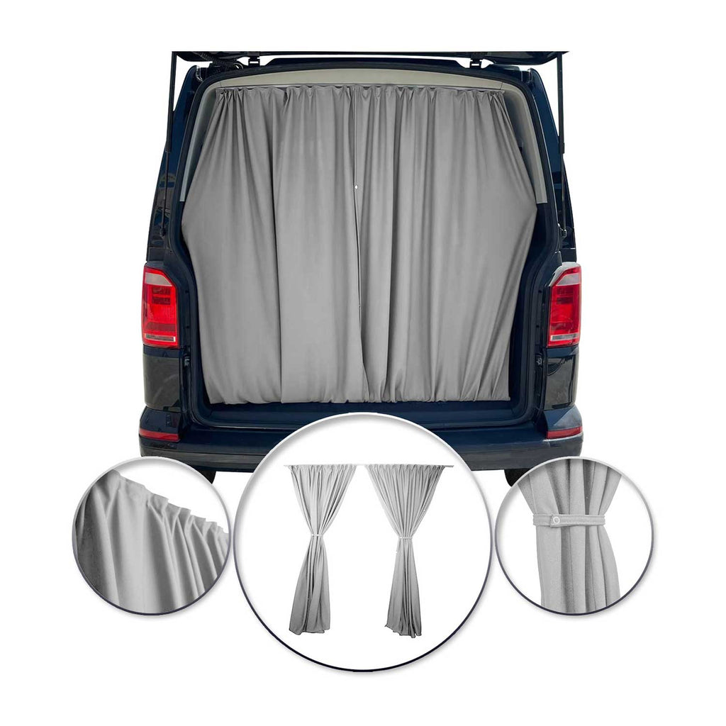 RAM ProMaster Trunk Tailgate Curtains Gray 2 Privacy Curtains