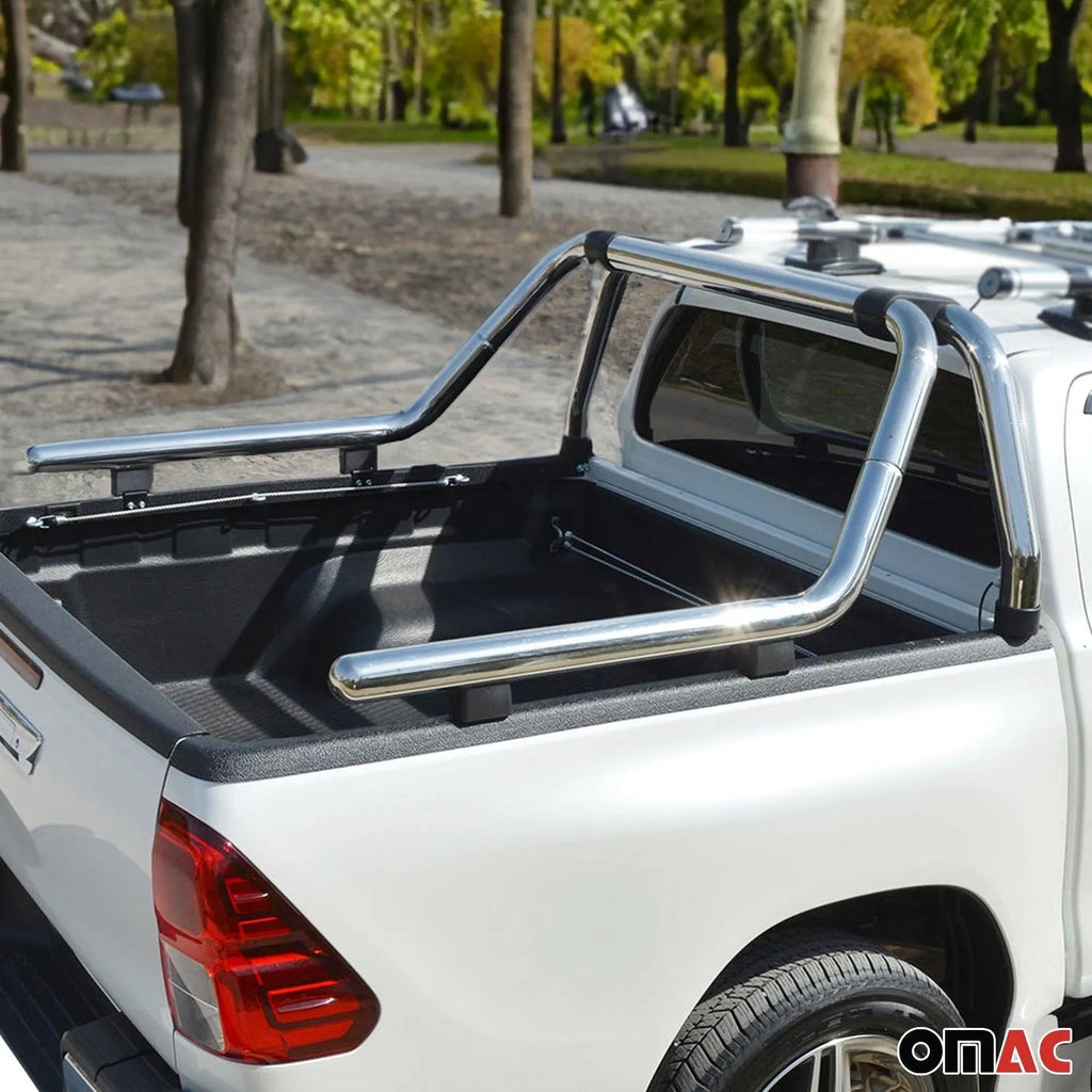 2019-2023 Ford Ranger Sport Bar Truck Bed Chase Roll Bar Stainless Steel Silver 1Pc