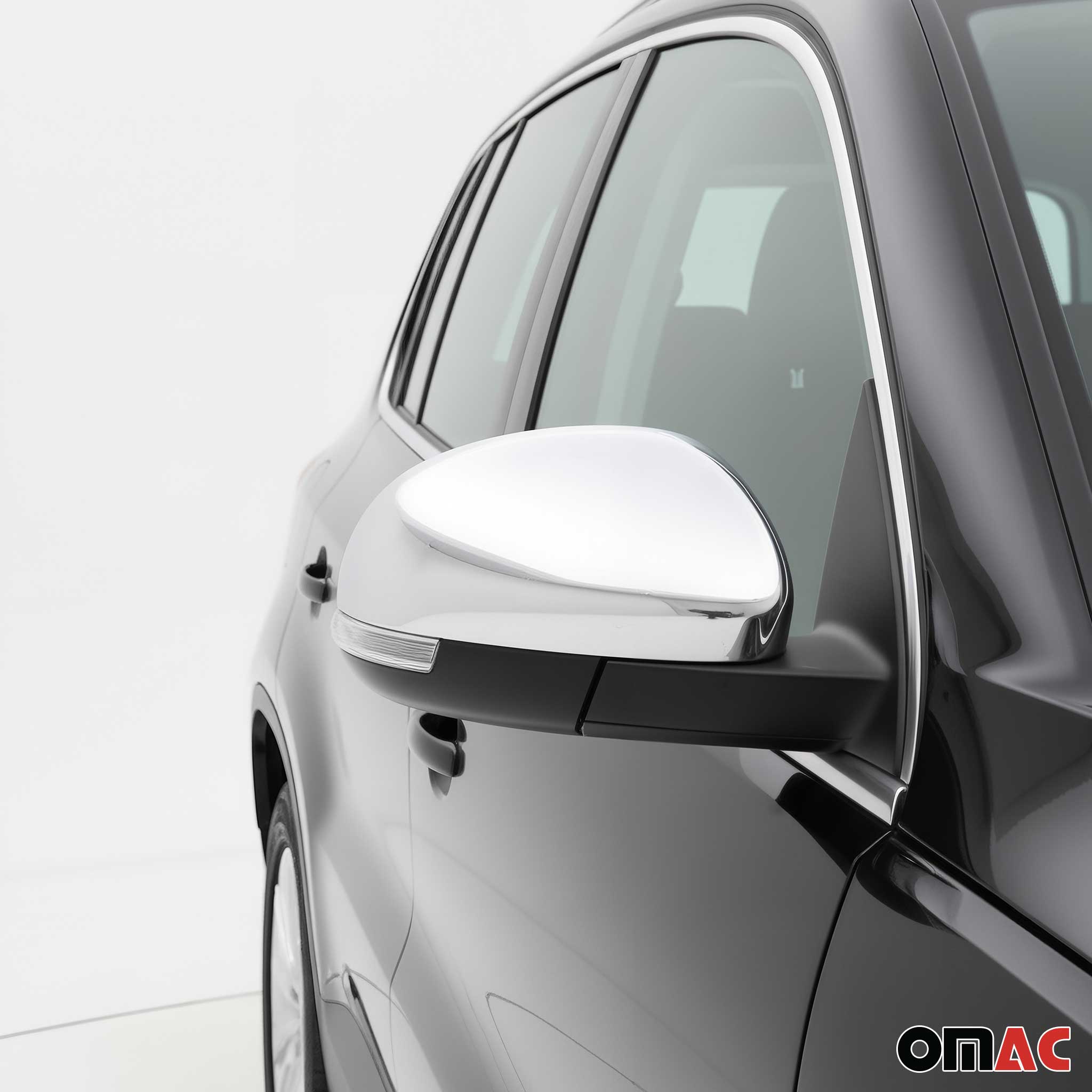2009-2017 VW Tiguan Side Mirror Cover Caps Stainless Steel Silver 2 Pcs