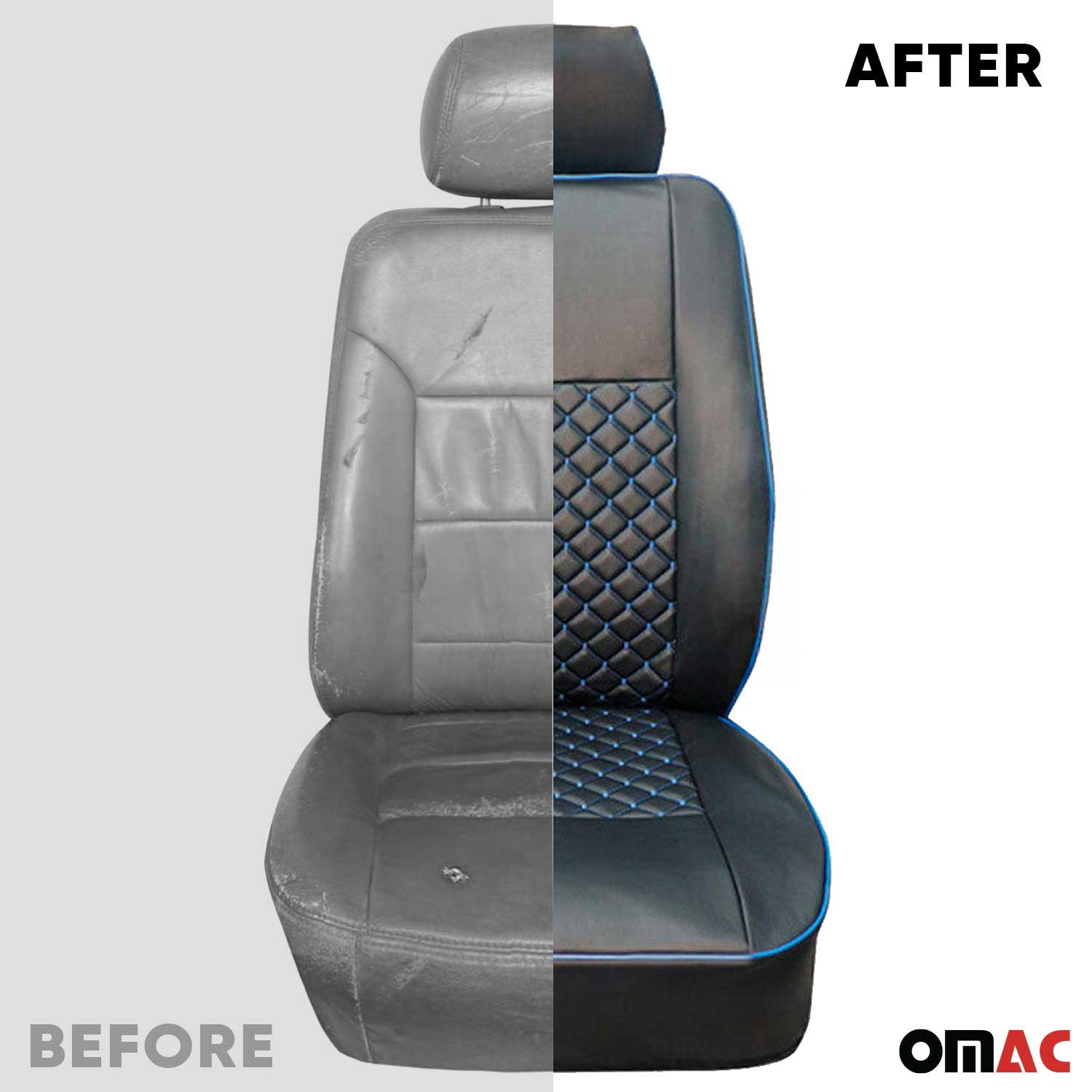 2006-2018 Mercedes Sprinter W906 Leather Custom fit Seat Cover Black Blue