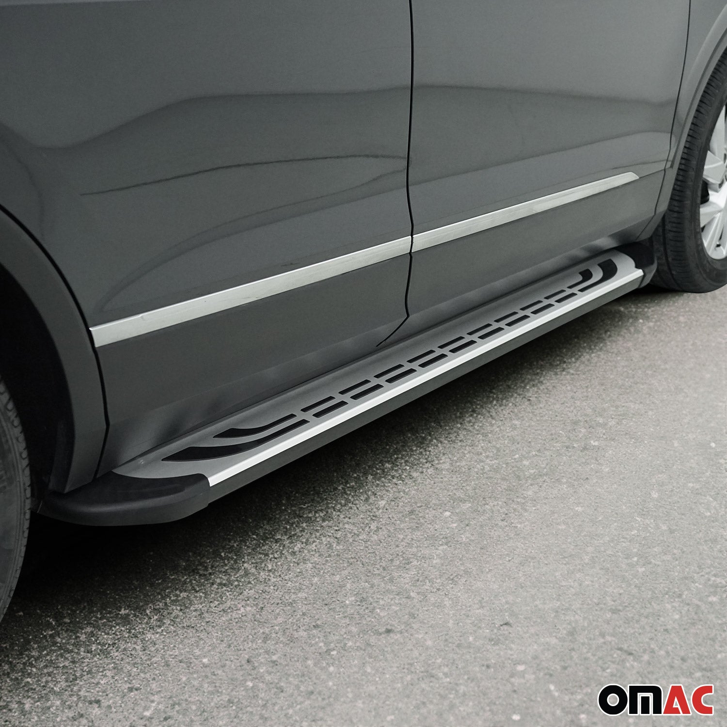 2023-2026 Kia Sportage Running Boards Side Steps Silver & Black