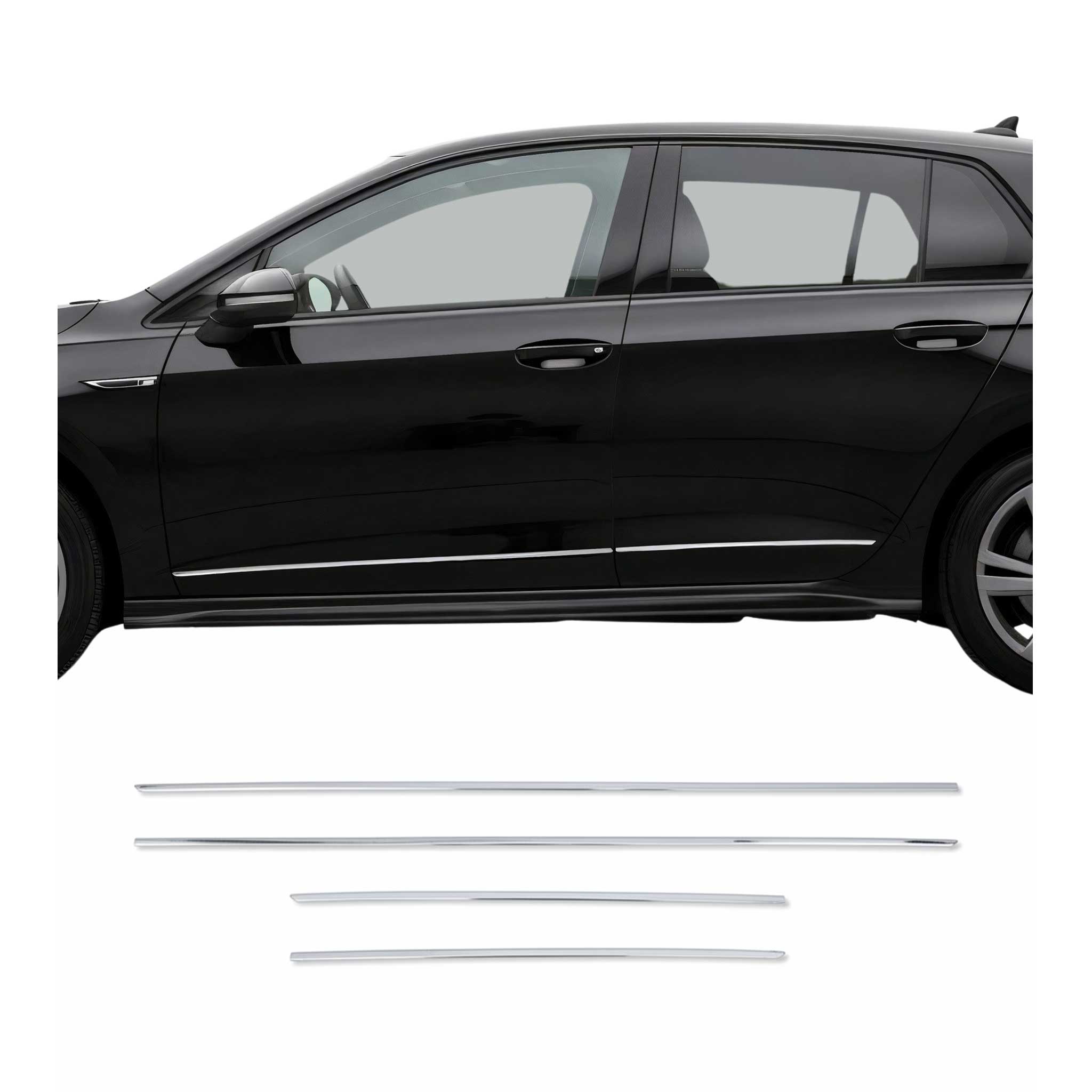 2022-2024 VW Golf R/ GTI Car Side Door Streamer Guard Trim Stainless Steel 4x
