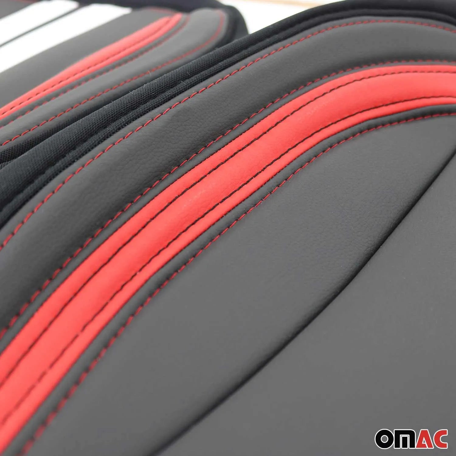 Fiat Front Car Seat Covers Protector Black White Red Breathable Cotton