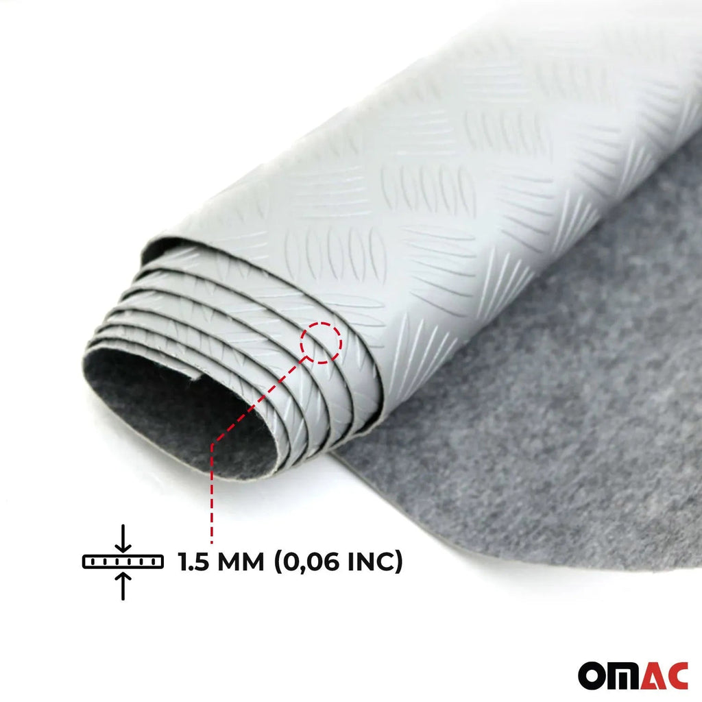 Rubber Flooring Mat Pickup Truck Bed Liner Trunk Mat Trimmable Black & Grey