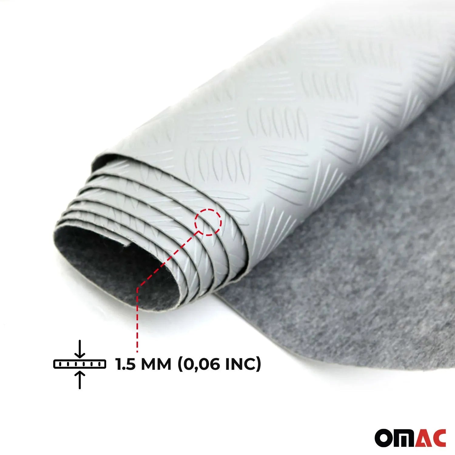 Rubber Flooring Mat Pickup Truck Bed Liner Trunk Mat Trimmable Black & Grey