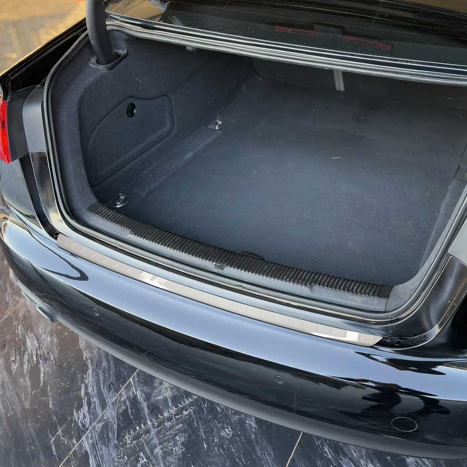 2012-2018 Audi A6 S6 Sedan Rear Bumper Sill Cover Protector Brushed Stainless Steel