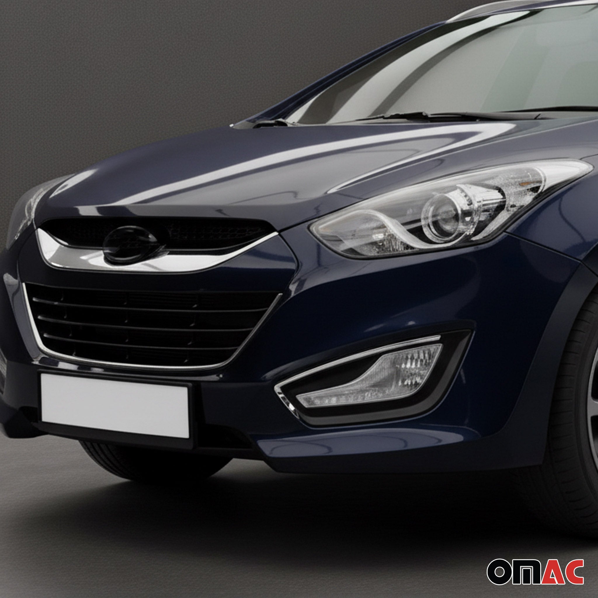 2013-2017 Hyundai Elantra GT Front Bumper Grill Trim Molding Stainless Steel Silver