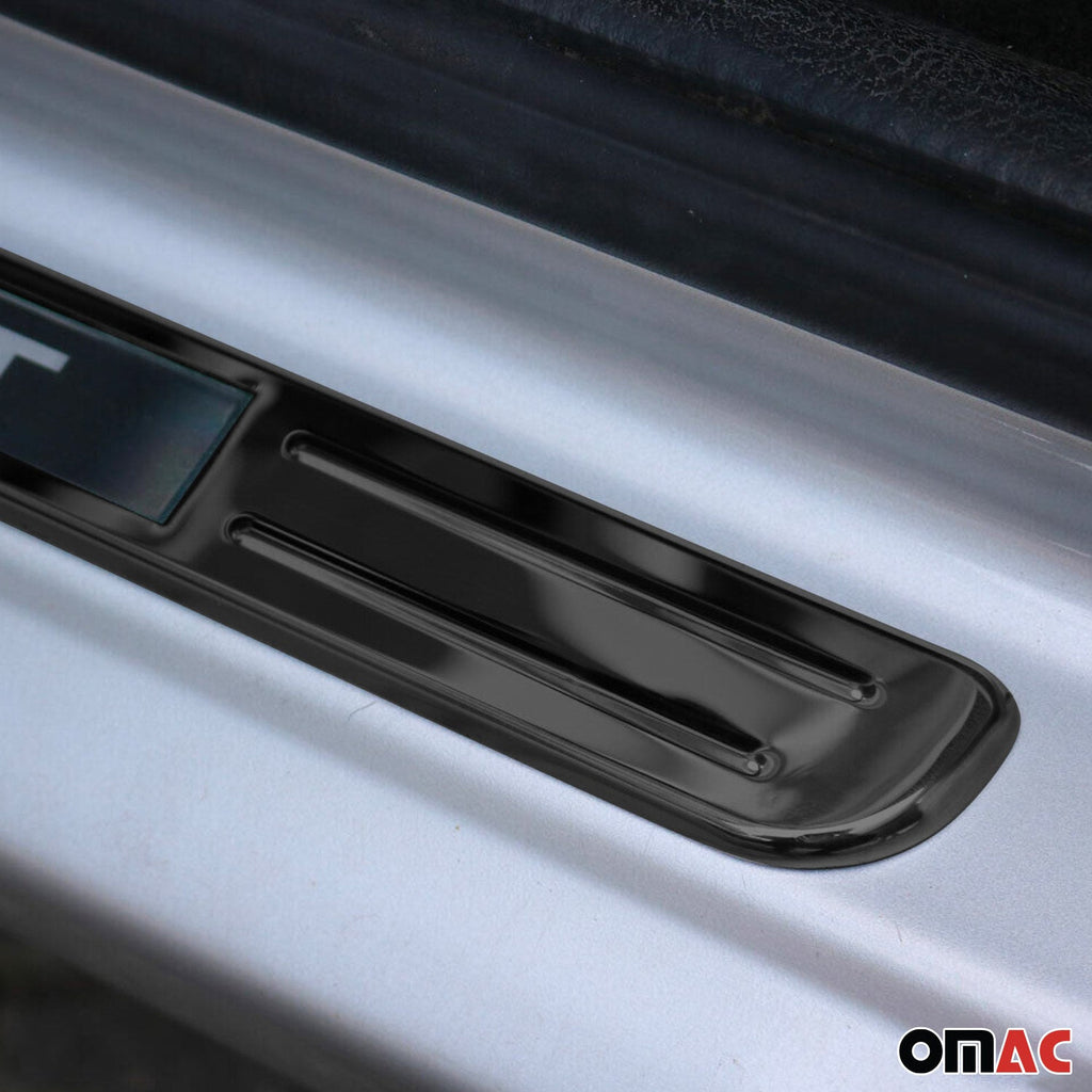 Mini Door Sill Scuff Plate Illuminated Sport Stainless Steel Dark 4 Pcs