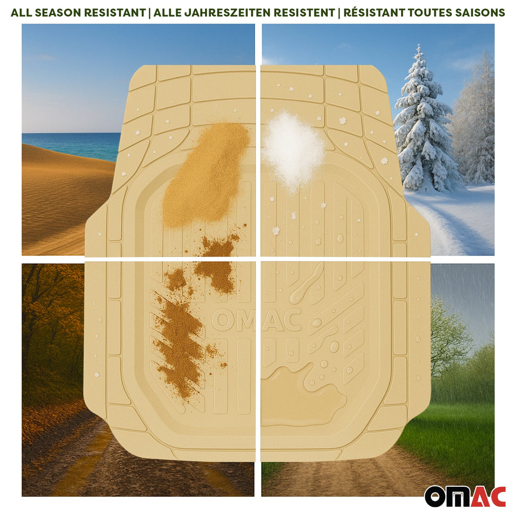Toyota Camry Heavy Duty Trim to fit Floor Mats Liner Tan All Weather 4Pcs