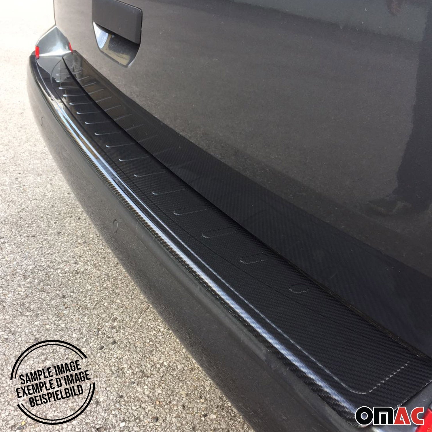 2012-2016 Fiat 500 Rear Bumper Guard Carbon Fiber Black