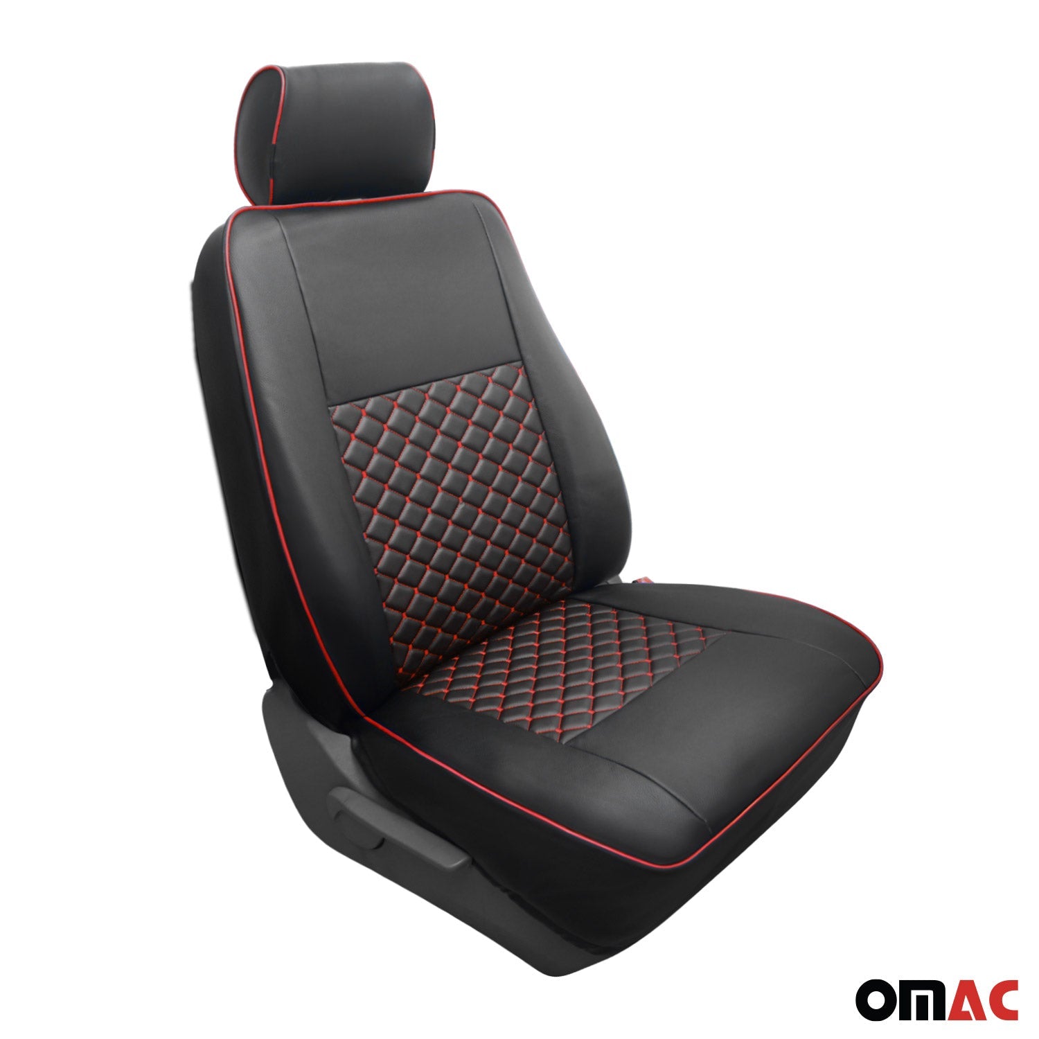 2015-2026 Ford Transit Leather Front Car Seat Covers Protector Black Red