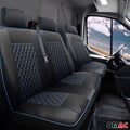 1993-2003 VW Eurovan Leather Car Seat Covers Protector Black Blue 2+1