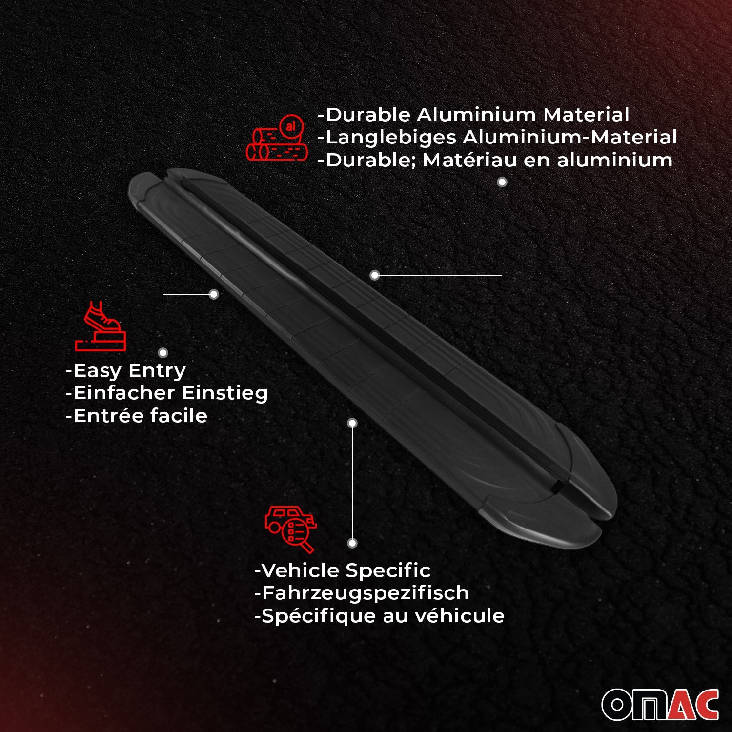 2014-2020 Nissan Rogue Running Boards Side Steps Black