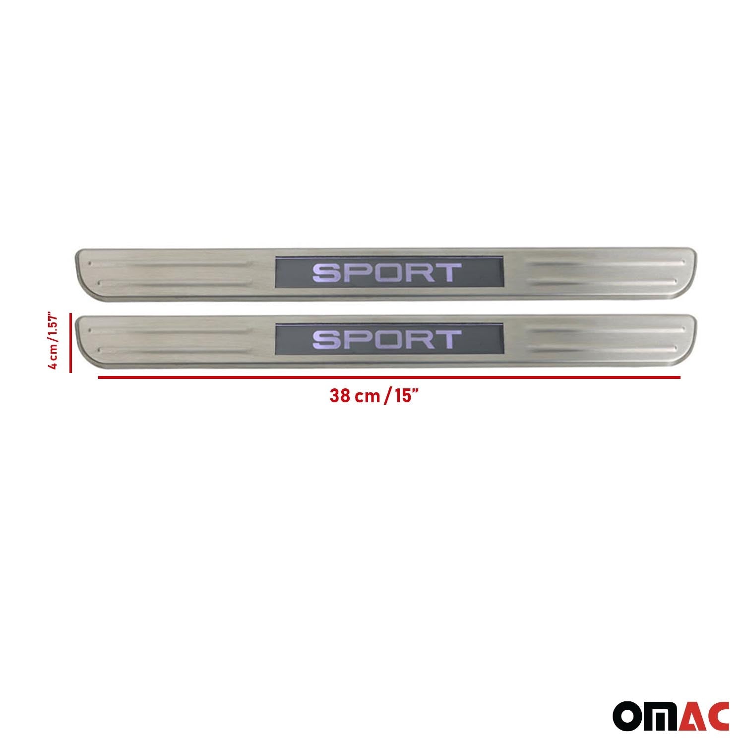 Chevrolet Express Door Sill Scuff Plate Illuminated Sport Stainless Steel Silver 2 Pcs