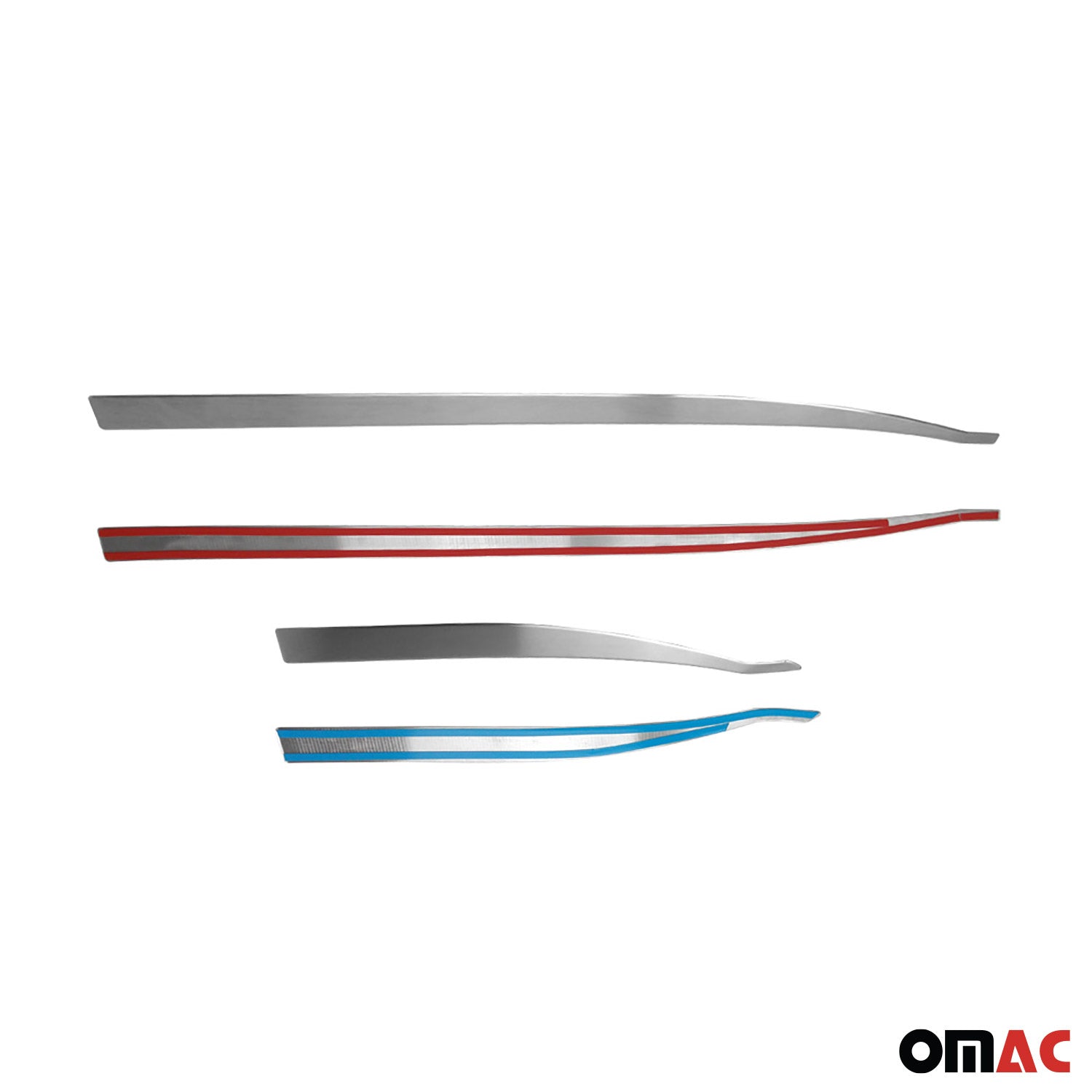 2015-2024 Jeep Renegade Side Door Molding Trim Brushed Steel Silver 4x