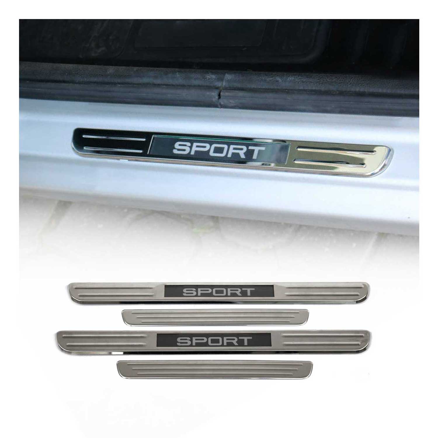2013-2022 Mercedes A Class W176 W177 V177 Door Sill Scuff Plate Illuminated Sport Stainless Steel Silver 4 Pcs