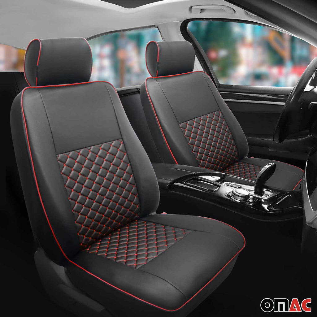 2014-2026 RAM ProMaster Leather Custom fit Car Seat Cover Black White