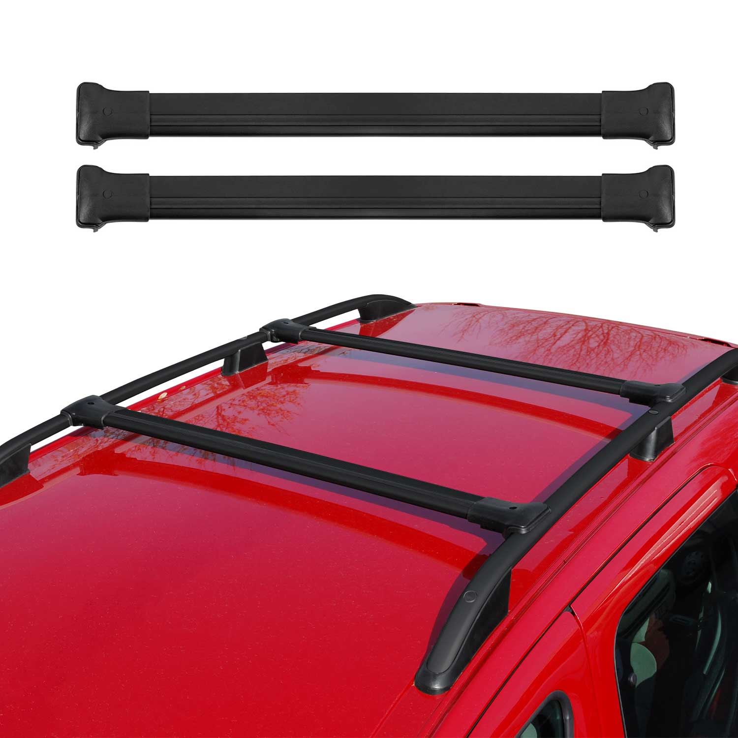 2008-2015 Land Rover LR2 Roof Rack Cross Bars Black