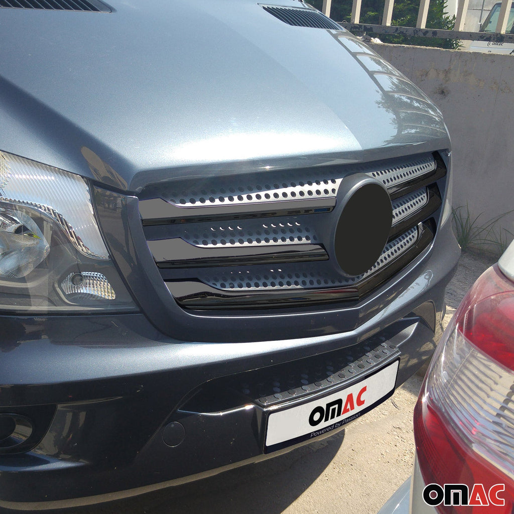 2014-2018 Mercedes Sprinter W906 Front Bumper Grill Trim Stainless Steel Dark 5x