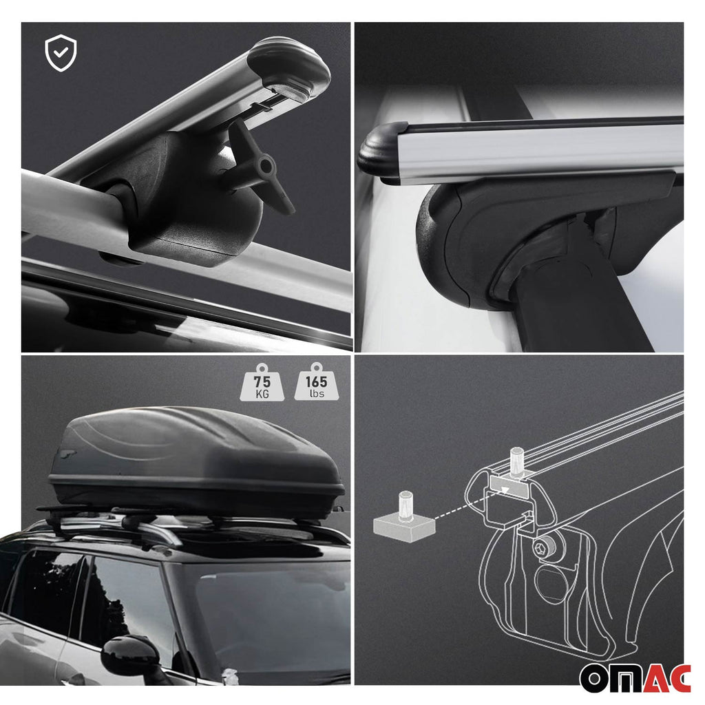2016-2019 Mercedes GLE Class W166 Roof Rack Cross Bars Silver