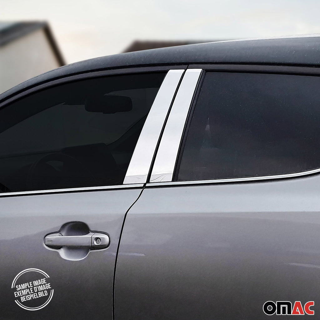 2015-2021 VW Golf Mk7 Window B Pillar Posts Door Trim Cover Stainless Steel Silver 4x