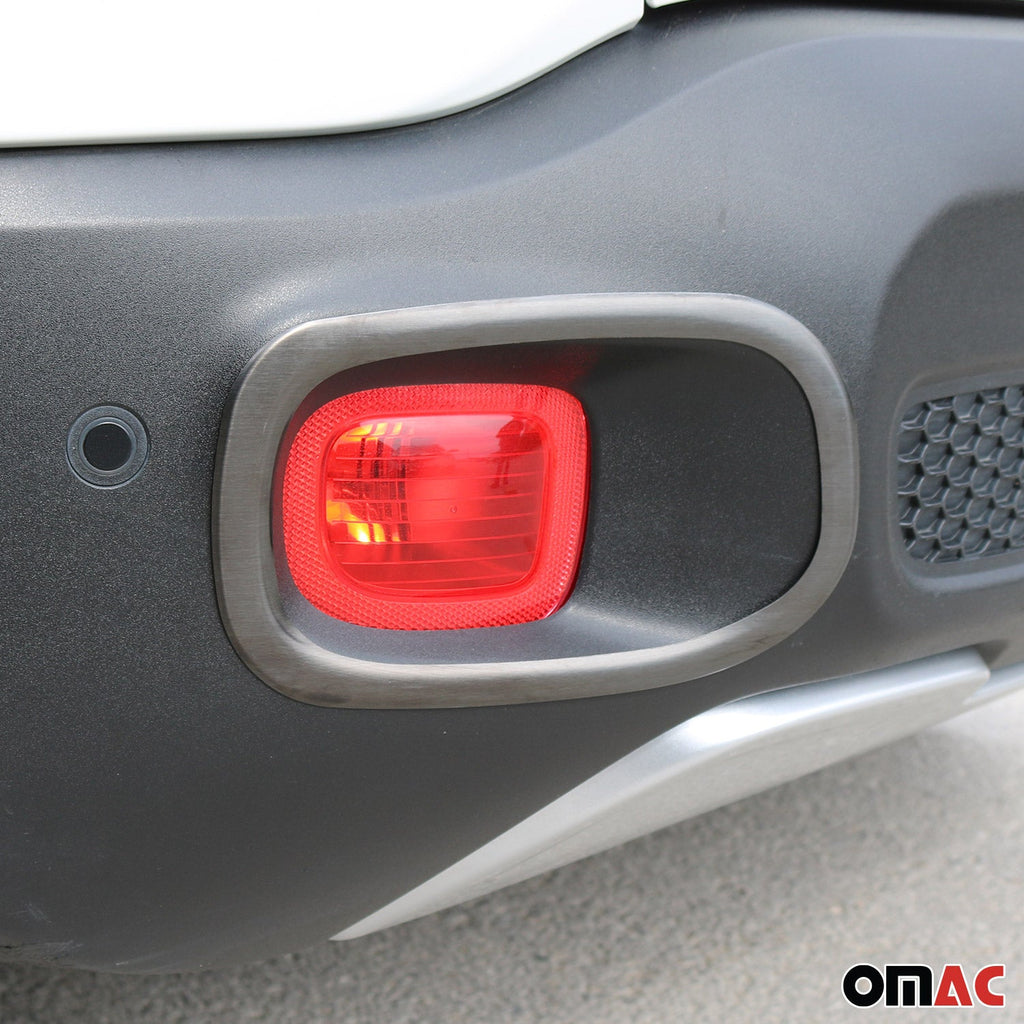 2015-2018 Jeep Renegade Rear Reflector Lamp Rim Frame Brushed Dark Steel