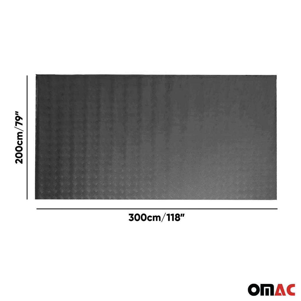 Rubber Truck Bed Liner Trunk Mat Flooring Mat 118x79 inch Chequered Grey