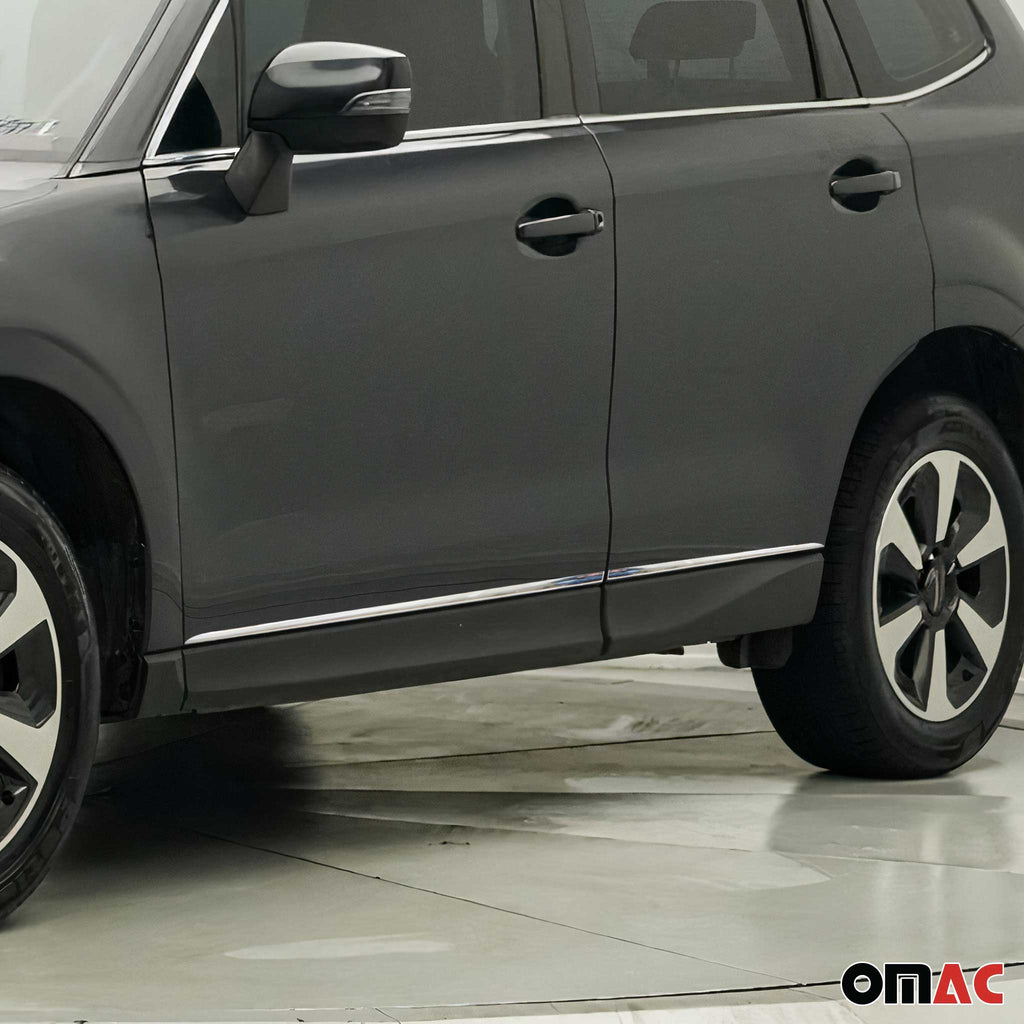 2014-2018 Subaru Forester IV Side Door Molding Trim Stainless Steel Silver 4x