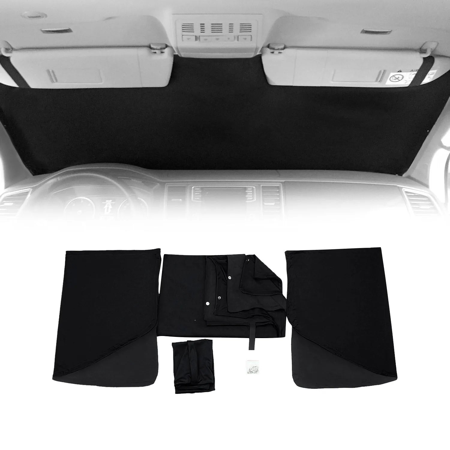 2014-2026 RAM ProMaster Magnetic Window Curtains UV Protection Black 3Pcs