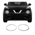 2015-2017 Nissan Juke Fog Light Headlight Lamp Surround Cover Silver 2 Pcs