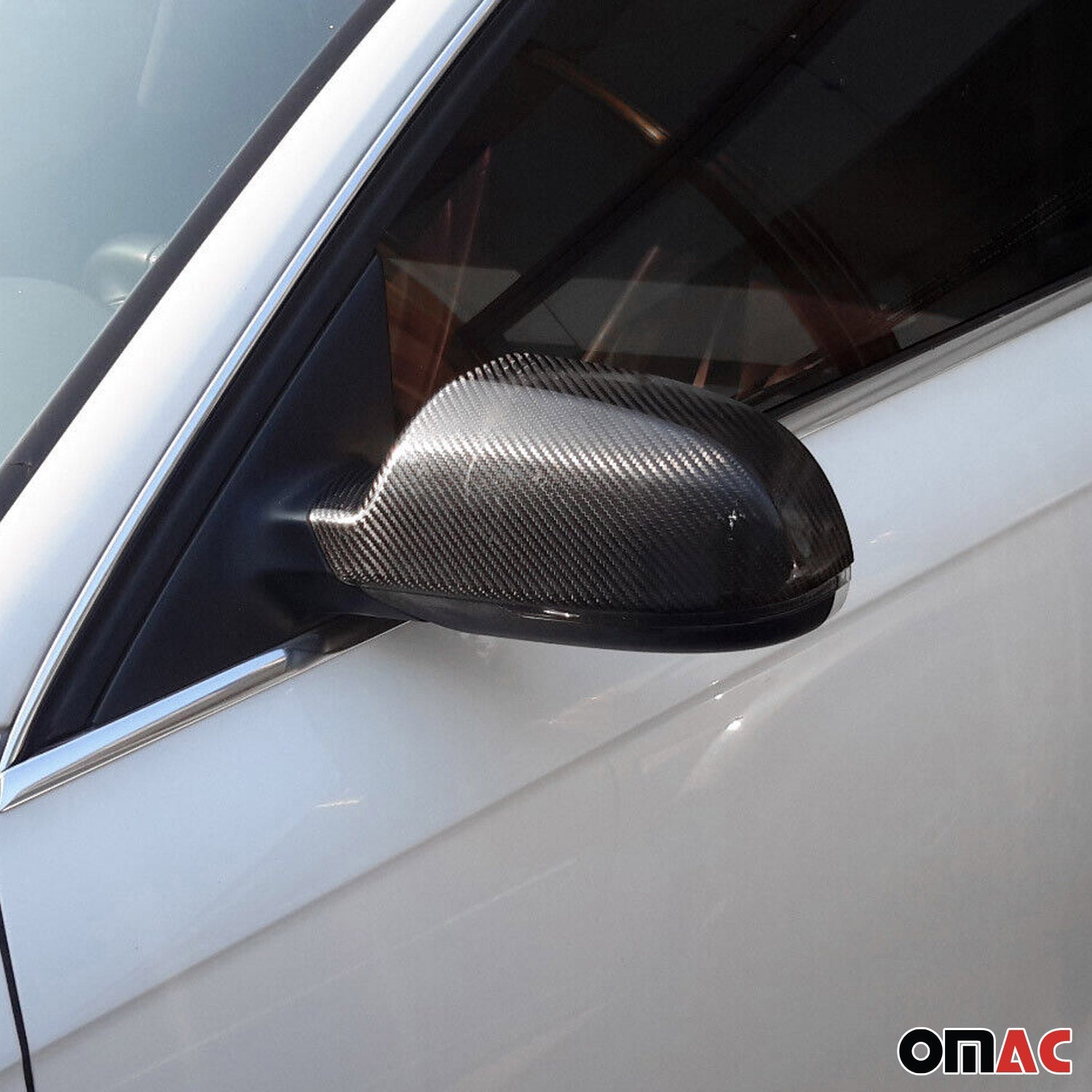 2008-2016 Audi A3 Sedan Sportback Cabrio Side Mirror Cover Caps Carbon Fiber Gloss Black 2 Pcs