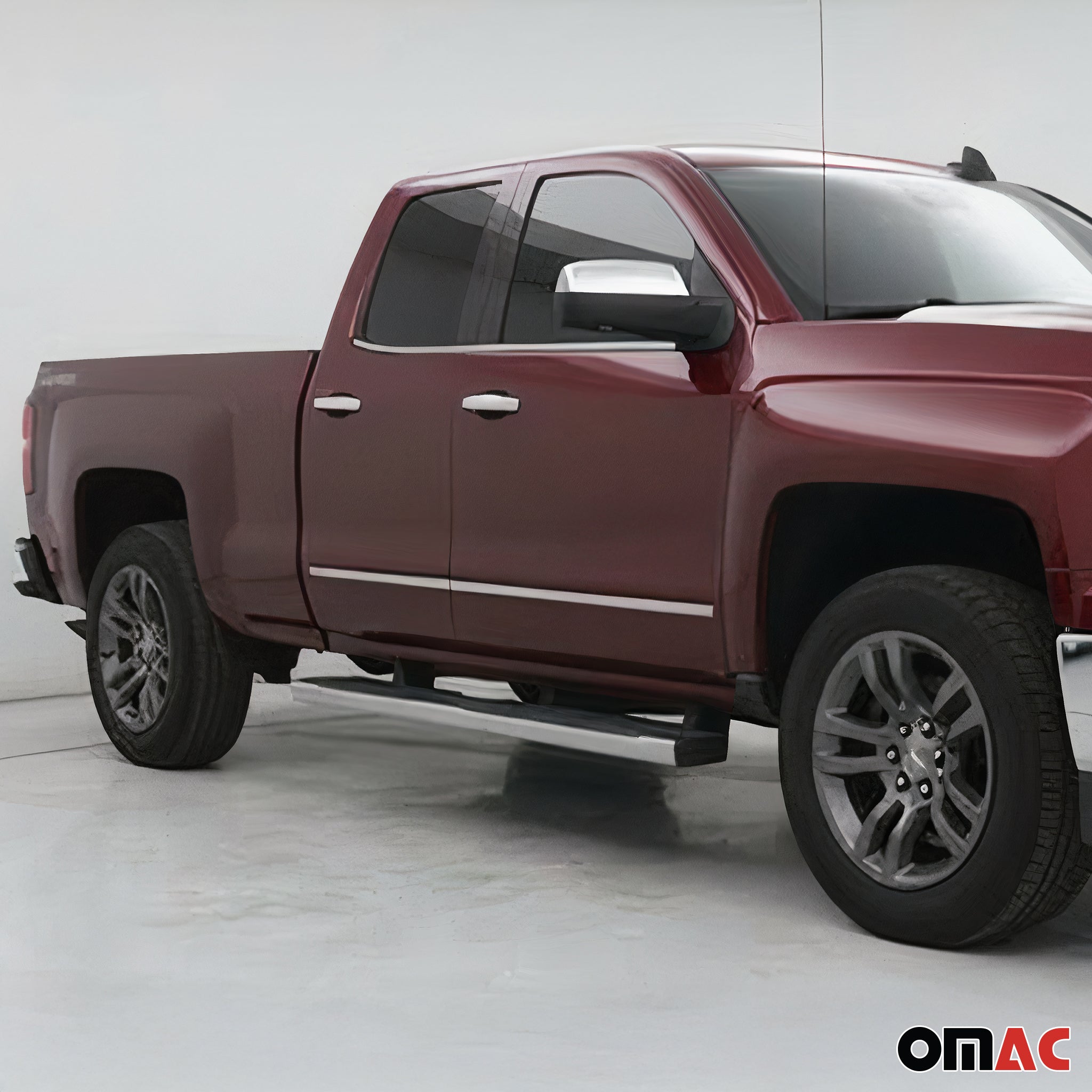 2014-2018 Chevrolet Silverado 2500 Side Door Molding Trim Stainless Steel Silver 4 Pcs