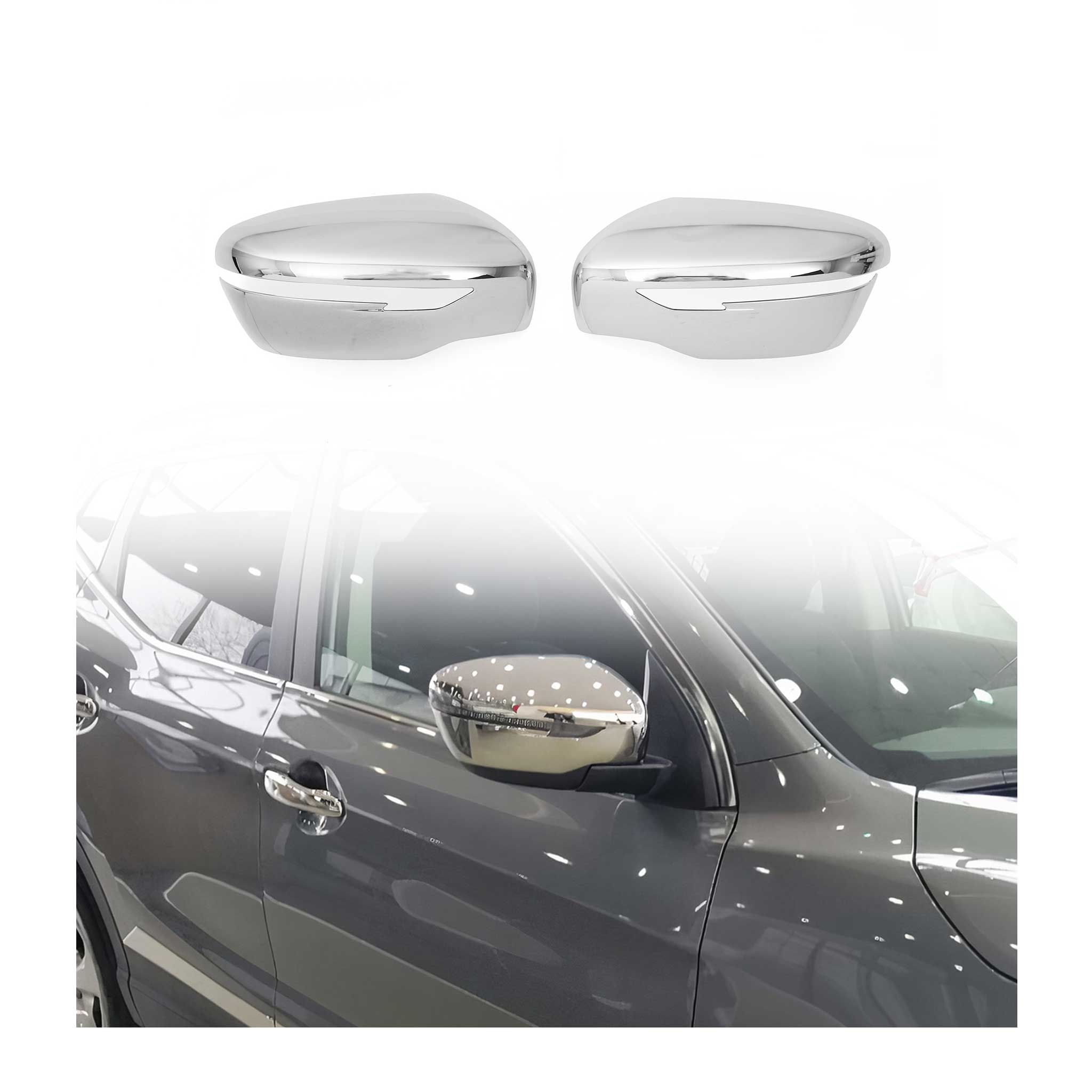 2015-2024 Nissan Murano Side Mirror Cover Caps Chrome Silver 2 Pcs