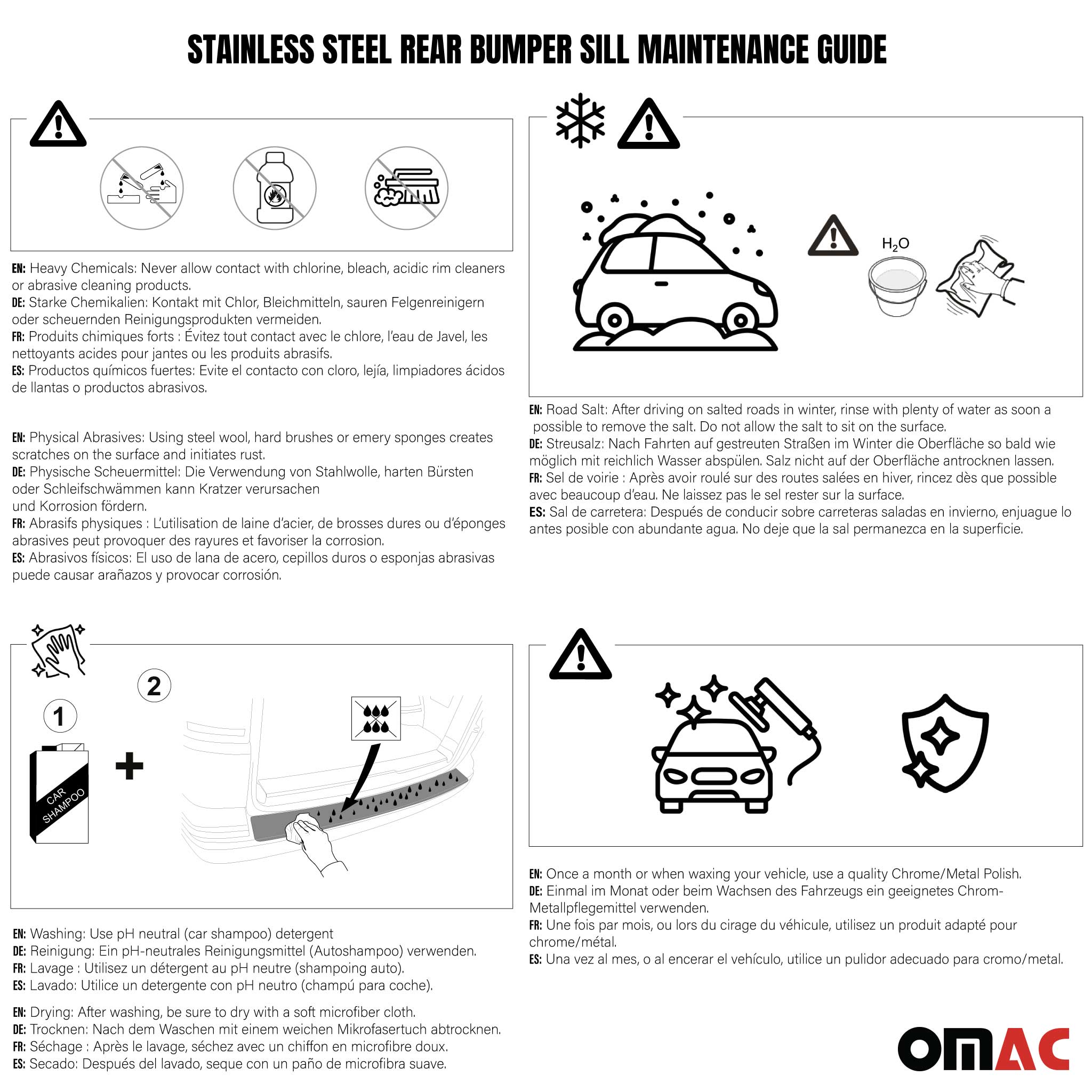 2017-2024 Audi Q7 4M Rear Bumper Guard Stainless Steel Glossy
