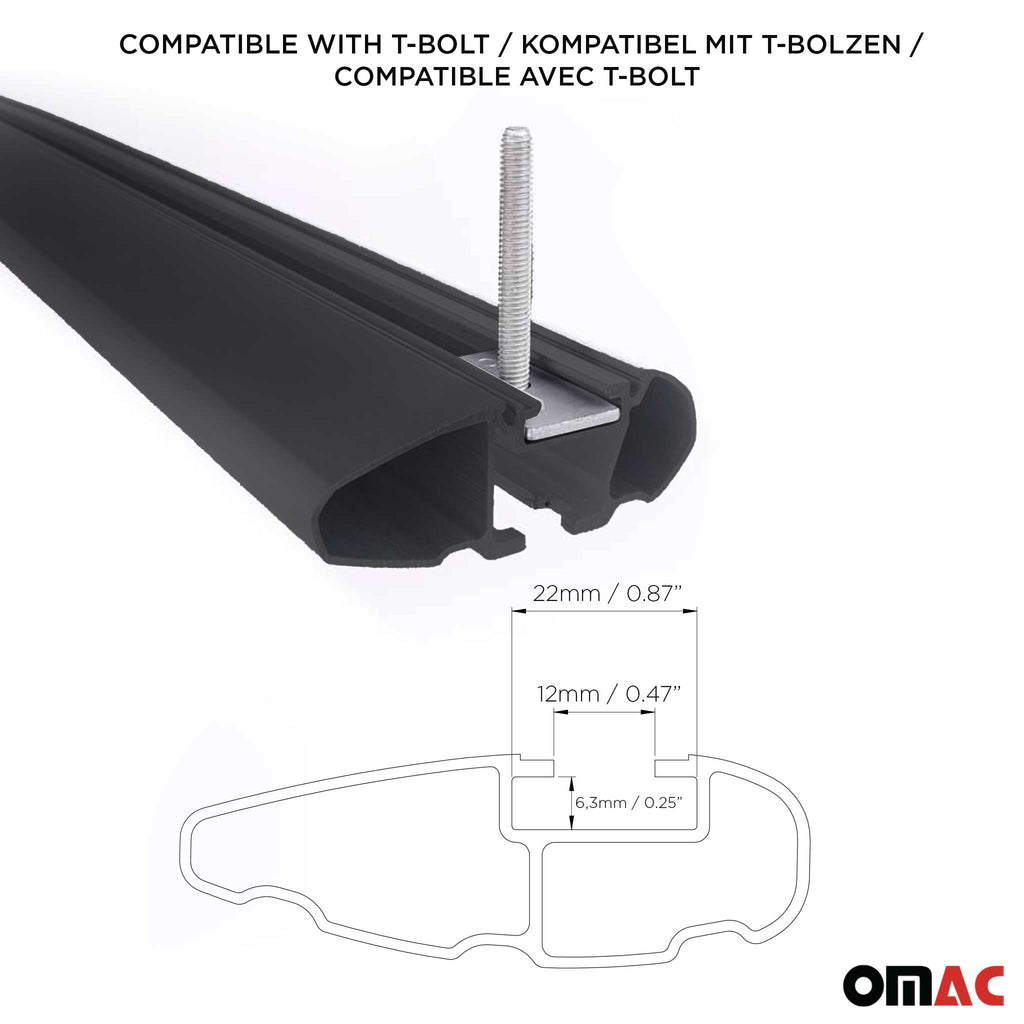 2019-2026 Volvo XC40 Roof Rack Cross Bars Black