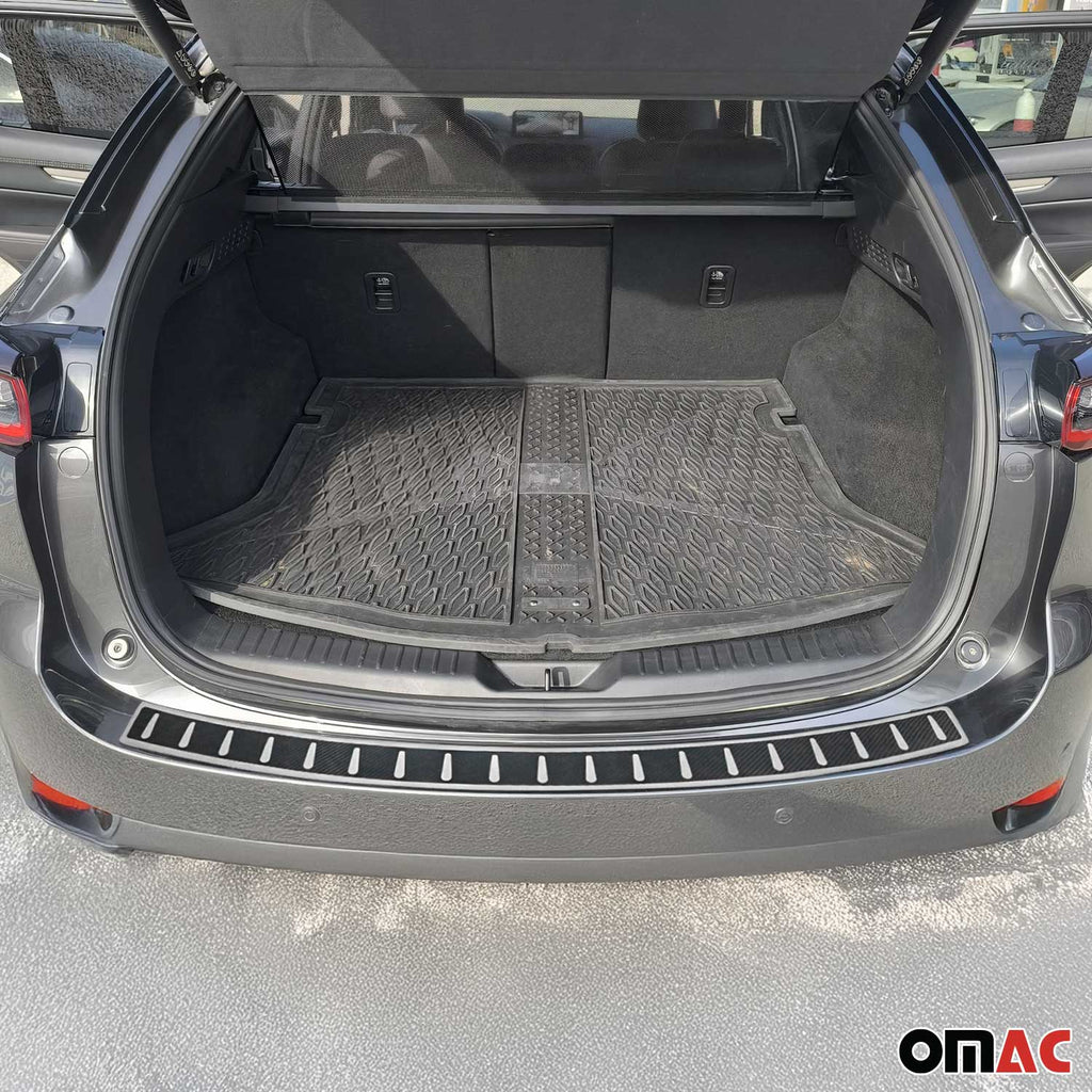 2017-2025 Mazda CX-5 2.gen Rear Bumper Sill Cover Guard Stainless Steel Carbon Foiled