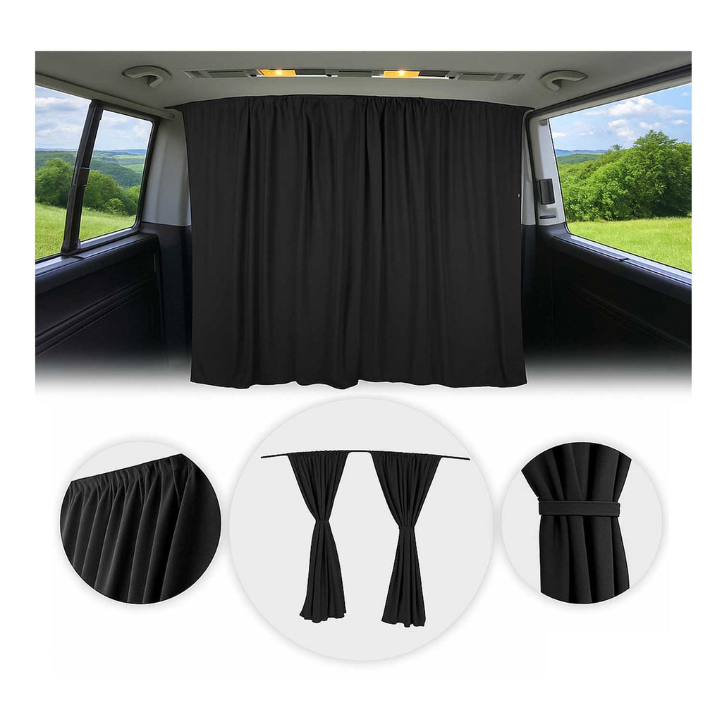 Lancia Voyager Cabin Divider Curtains Privacy Curtains Black 2 Curtains