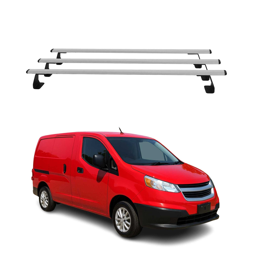 2015-2018 Chevrolet City Express Roof Rack Cross Bars 3Pcs Silver