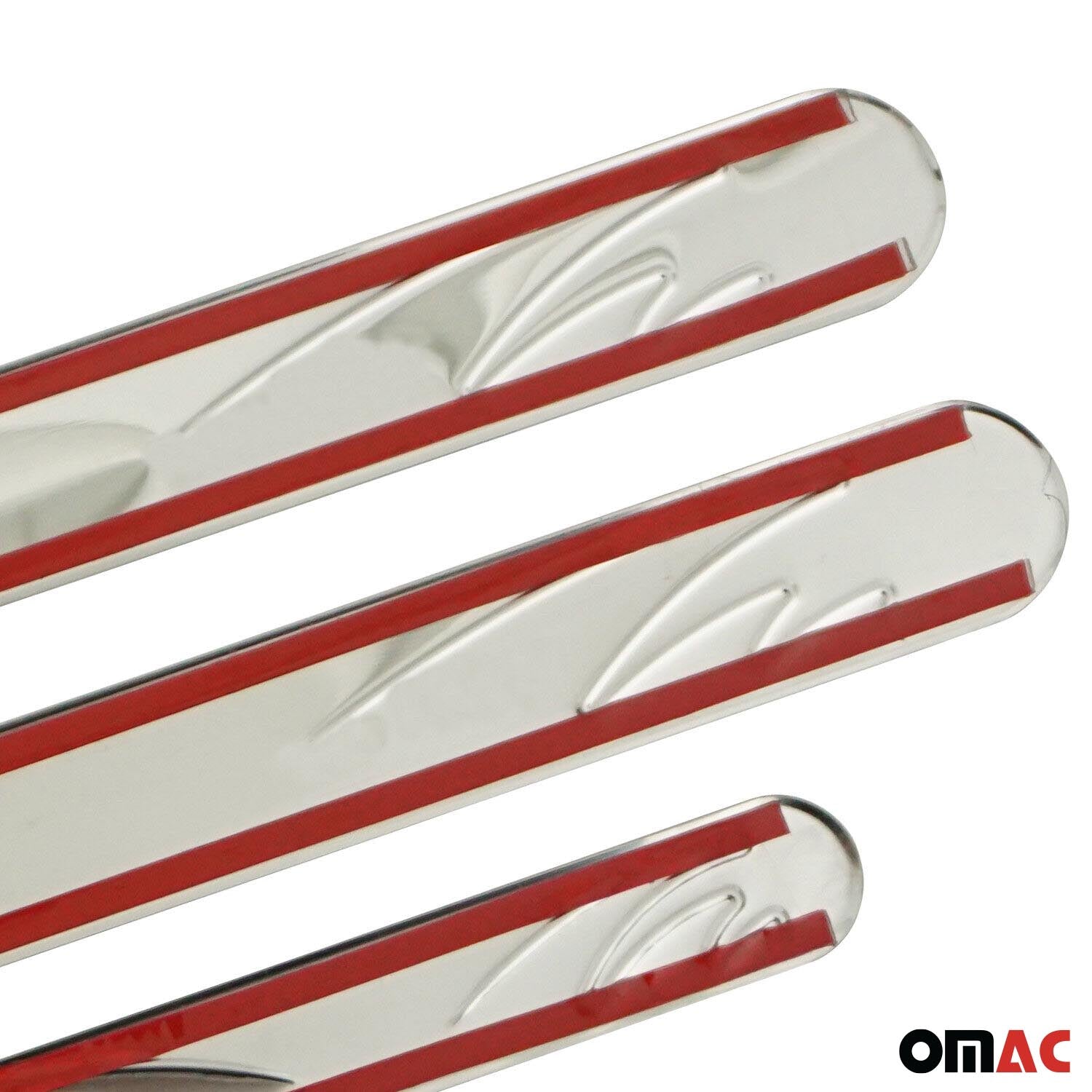 Audi Door Sill Scuff Plate Scratch Protector Stainless Steel Silver Wave 4 Pcs