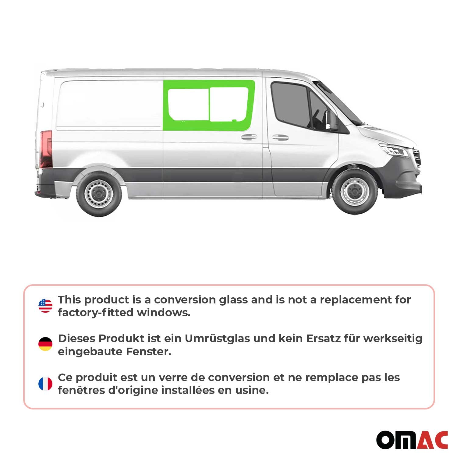 2010-2018 Mercedes Sprinter W906 Sliding Window Glass Right Sliding Door L2 L3 L4
