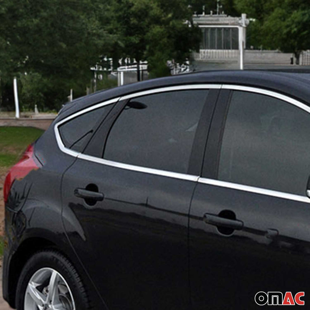 2012-2018 Ford Focus Hatchback Window Molding Trim Streamer Stainless Steel Silver 12x