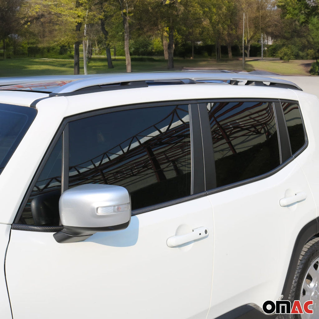 2019-2024 Jeep Renegade Window Molding Trim Streamer Carbon Fiber Black 6Pcs
