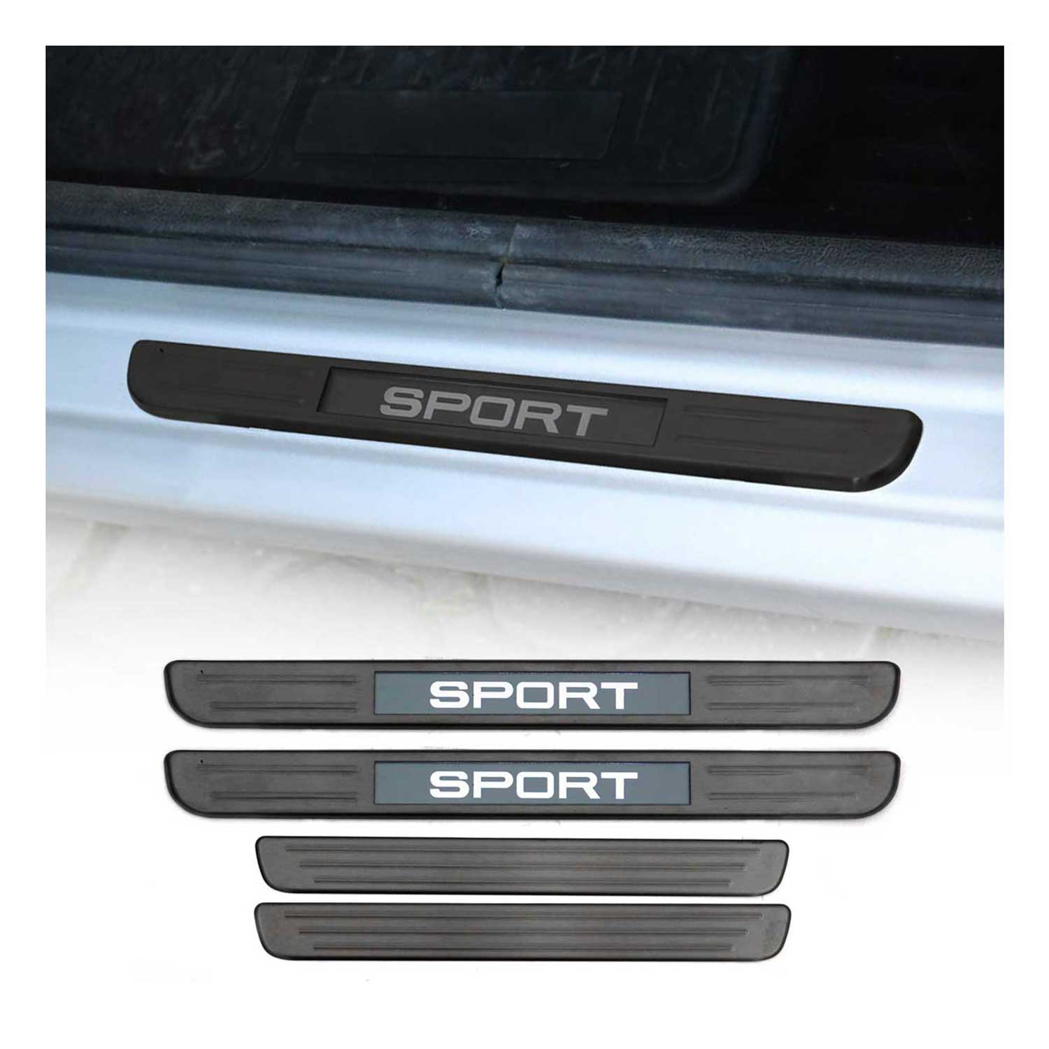 BMW Door Sill Scuff Plate Illuminated Brushed Stainless Steel Brushed Dark 4Pcs