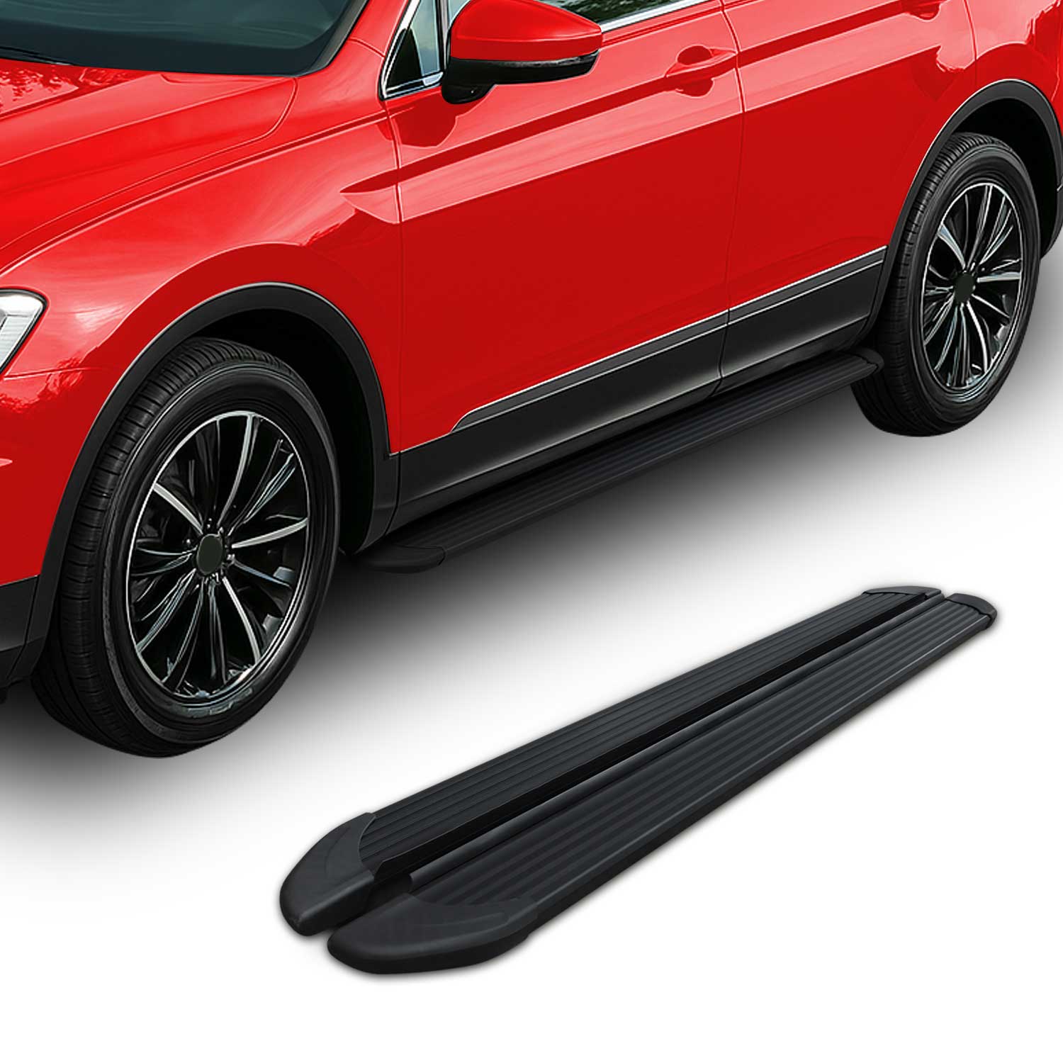 2016-2024 Mercedes Metris L1 L2 Running Boards Side Steps Silver & Black