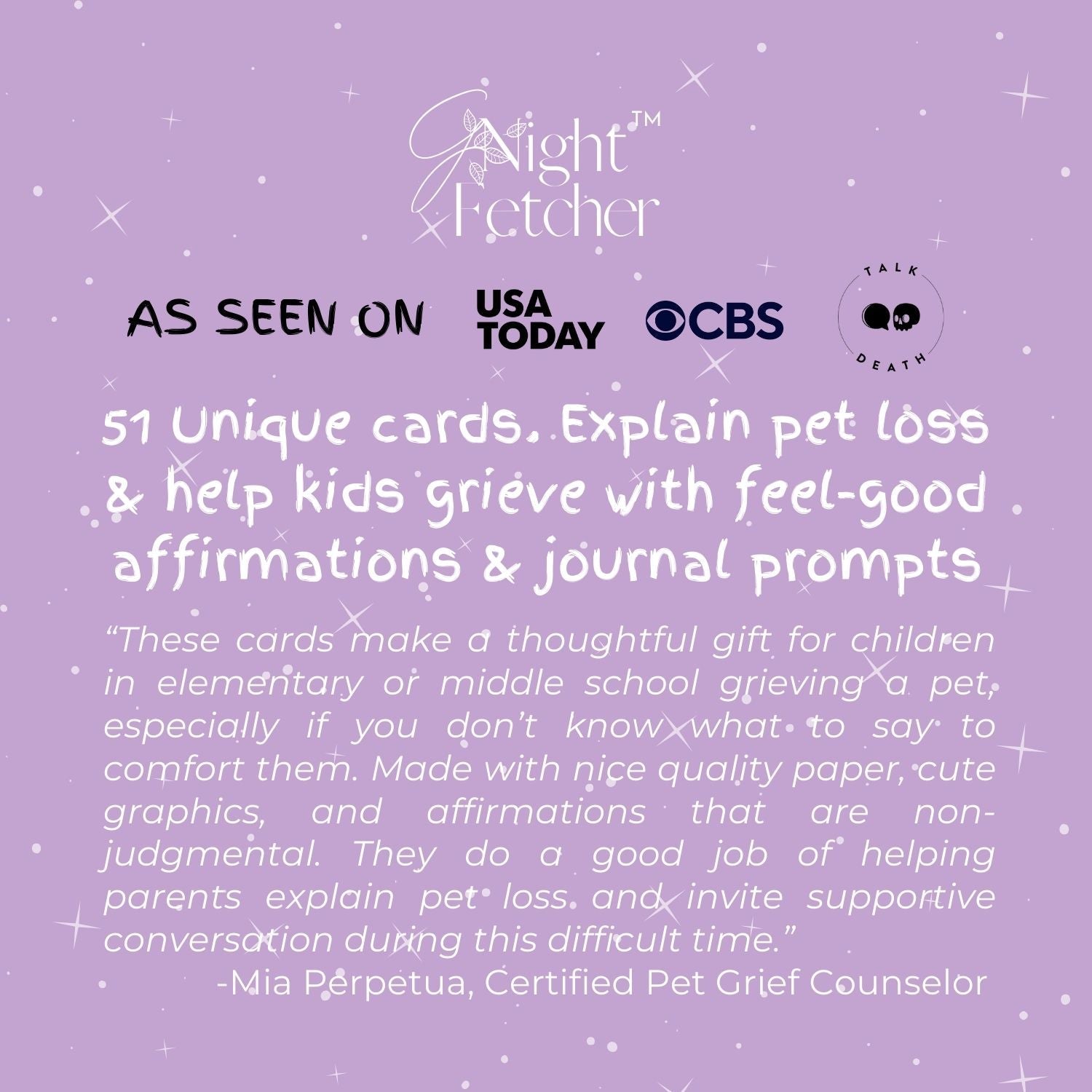 For Kids: Pet Loss Comfort Cards - 51 Affirmations with Prompts