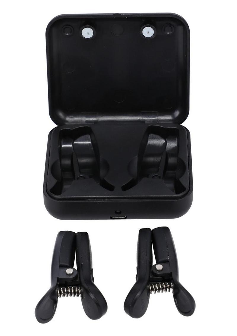 Merci Vibro Grippers Wireless Vibrating Nipple Clamps with Rechargeable Case