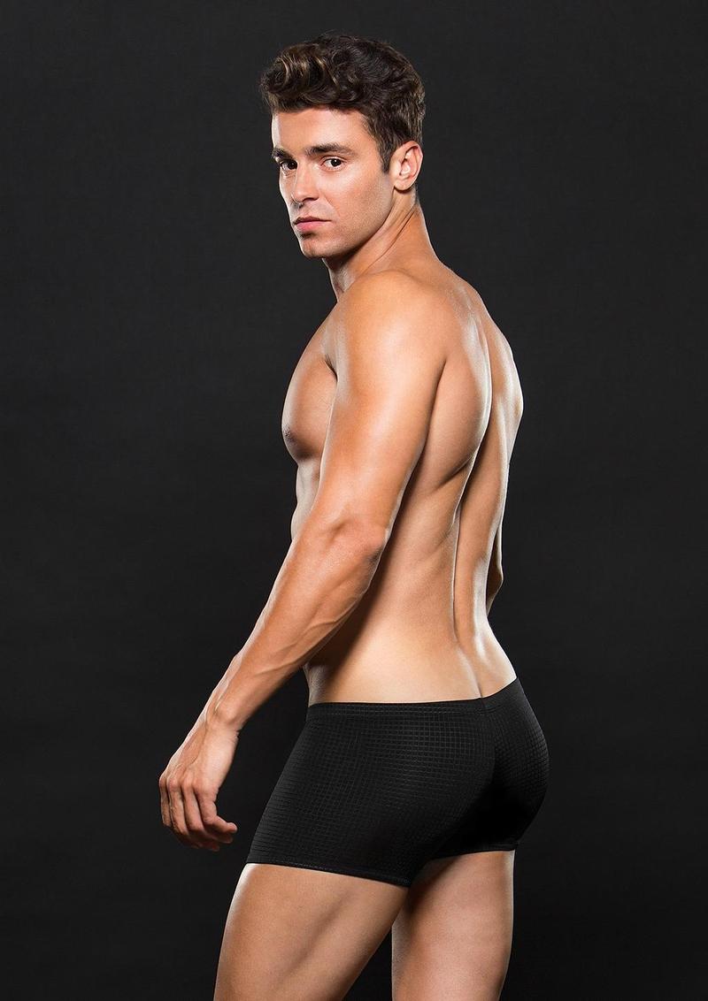 Microfiber Black Waffle Boxer
