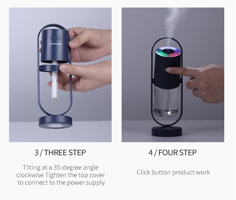 Magic Shadow USB Air Humidifier – Mini Ultrasonic Mist Diffuser with Projection Night Light for Home, Office & Car